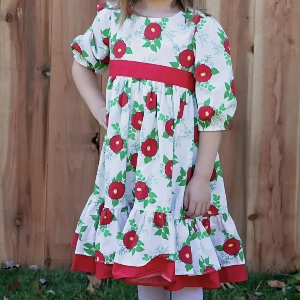 Eleanor Rose Caroline Dress Christmas Roses